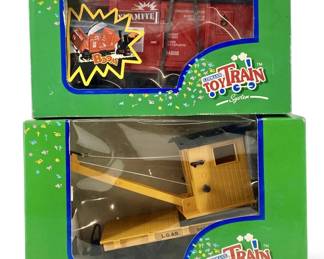 2pc Lehmann Toy Train Dynamite & Crane Train Cars
