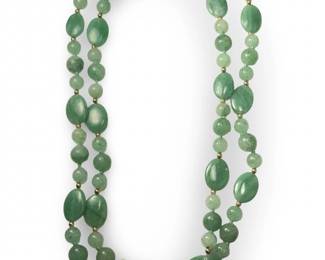 14K Gold Filled Single Strand Jade Necklace