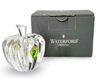 Waterford Crystal Cut Apple Paperweight