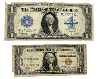 1923 & 1935-A Silver Certificates $1 Hawaii Notes