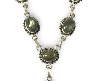 Vintage Sterling Silver Labradorite Pendant