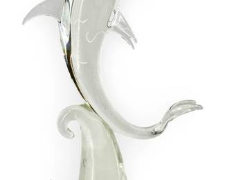 Large Murano Art Glass Dolphin Sculpture