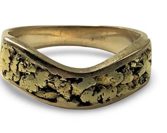 Fabulous 14KT Yellow Gold Rush Nugget Ring