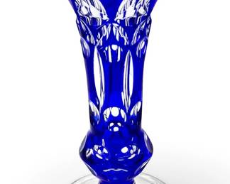 Cobalt Blue Crystal Art Vase