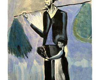 Signed Attributed Picasso Gouache on Paper