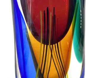 Murano Giuliano Tosi Hand Blown Art Glass Vase