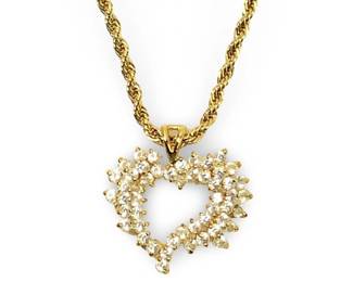 24KT Gold Filled Heart Shaped Pendant Necklace