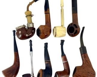 9pc Unique Vintage Estate Pipes