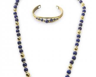 Sergio Lub Napier Jasper Lapis Gold Tone Jewelry