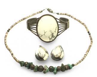 (3pc) Native American Sterling Cuff Turquoise