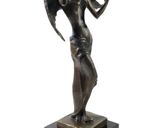 Signed Salvador Dali Surrealist Angel Bronze