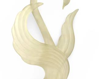 Signed Mirage Frosted Lucite Swan Sculpture