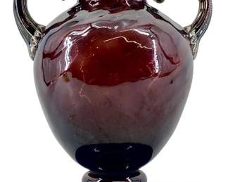 Paula & C. Murano Maroon Art Glass Vase