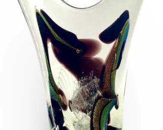 Signed Rollin Karg Art Glass Sculpture