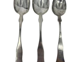 3 Antique Coin Silver Spoons
