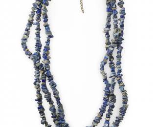 3 Strand Lapis Lazuli Chip Bead Necklace