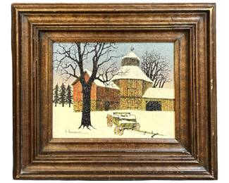Signed* H. Hargrove “Snowfall" Canvas Giclee