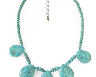 Tremendous Teardrop Turquoise Sterling Necklace