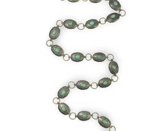 Native American Sterling Turquoise Concho Belt