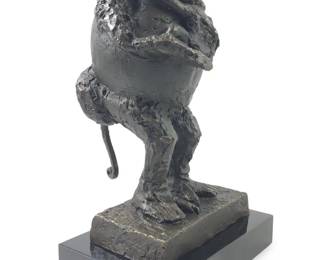 Signed Picasso Baboon and Young Bronze Sculpture