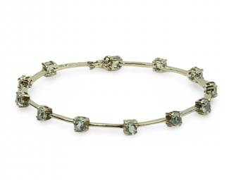 Outstanding Sterling Silver Topaz Link Bracelet