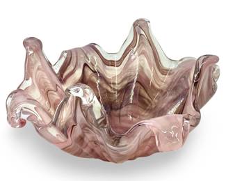 Murano Italian Purple Art Glass Bowl