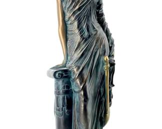 Art Deco Bronze-Toned Resin Roman Lady Sculpture