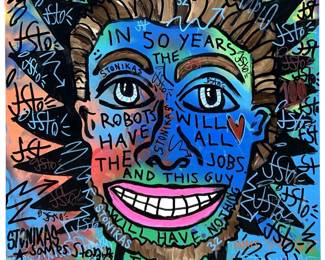 Signed James Stonikas Graffiti Style Canvas Giclee