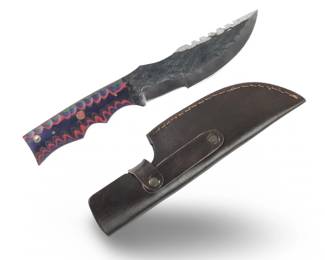 Custom Made Hand Forged Skinning Knife W/Sheath