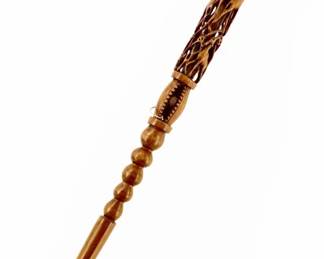 Intricate Hand Carved Wooden Staff