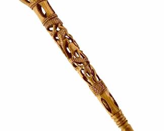 Intricately Hand Carved African Wooden Staff