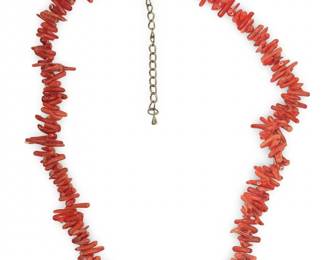 Vintage Red Branch Coral Bead Necklace
