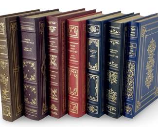 7pc Franklin Library Leather Bound Book Collection