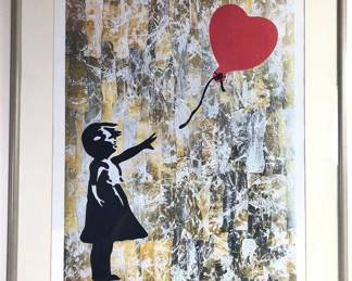 Heart Balloon Girl Street Graffiti Art Serigraph