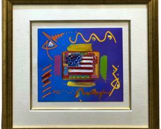 Signed Peter Max Original Mixed Media