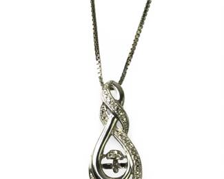 Sterling Silver Diamond Infinity Loop Pendant