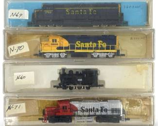 4pc Santa Fe N Scale Locomotives