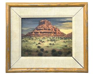 Signed Robb Woods “Bell Rock-South" Oil on Panel