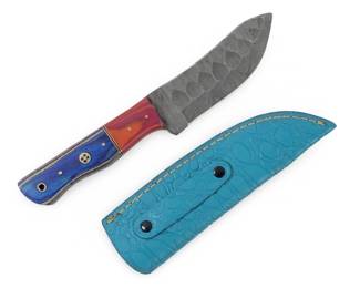 Custom Genuine Damascus Fixed Blade Knife W/Sheath