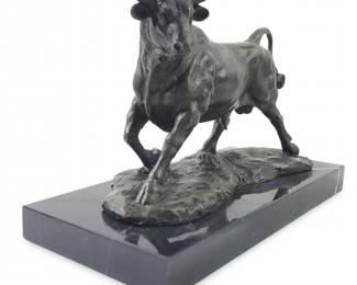 Signed Picasso Attacking Bull Bronze Sculpture