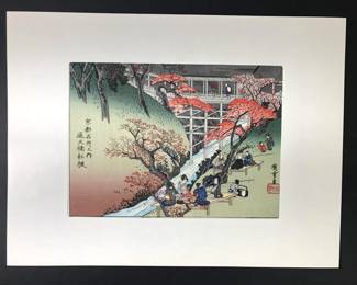 Hiroshige Ando Bridge to Heaven Woodblock Print