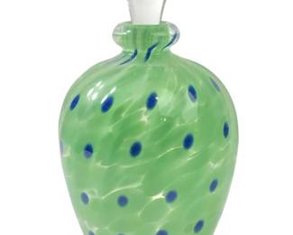 Signed Hand Blown Studio Art Glass Perfume Bottle