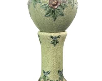 (2pc) Roseville Rozane 1917 Jardiniere Pedestal