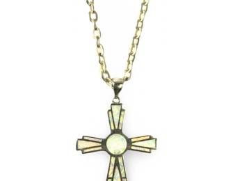 Sterling MOP Inlay Pendant Silver Necklace