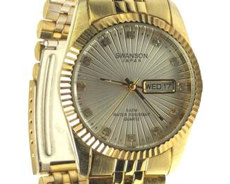Swanson HH168G 1288 Japan Gold Tone Men’s Watch