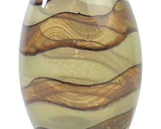 Signed Mdina Earth Tone Blown Art Glass Vase