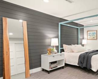 Crate & Barrel live edge standing or hanging floor mirror