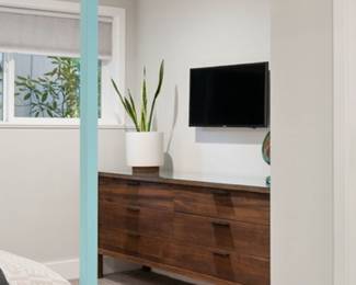 Room & Board NEW walnut dresser with custom glass — originally $3099 for sale $2,170 or best offer (perfect condition)