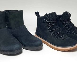 008 Black Ugg Boots Size 8.5 2 Pair Of Short Boots
