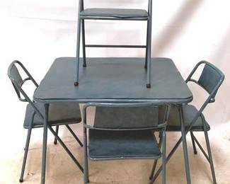 347 - Card Table & 4 Chairs Table - 28" x 34" x 34" Chairs - 30" x 17" x 17"